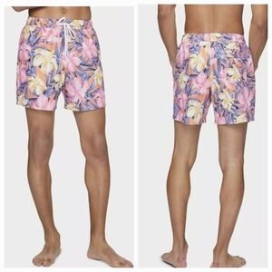 Calvin Klein Multi Color Floral Tropic‎ Swim Trunks Sz XL NEW